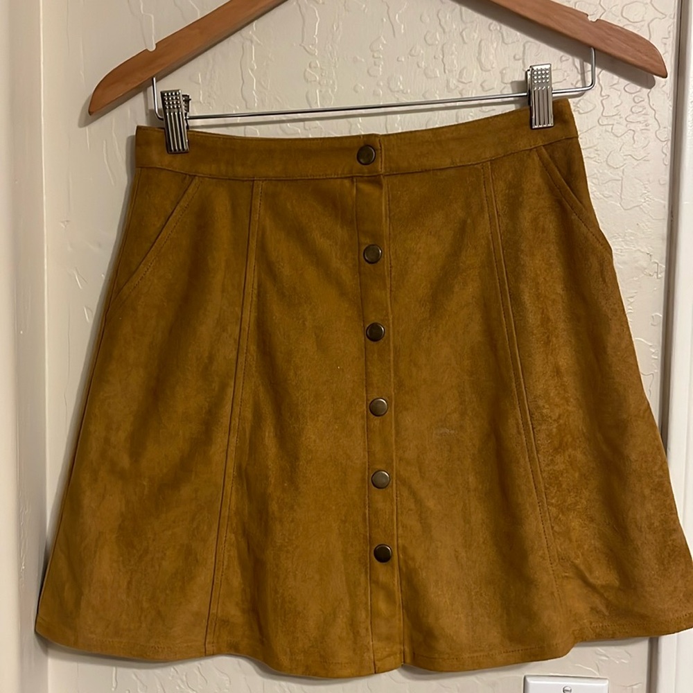 Brown suede skirt